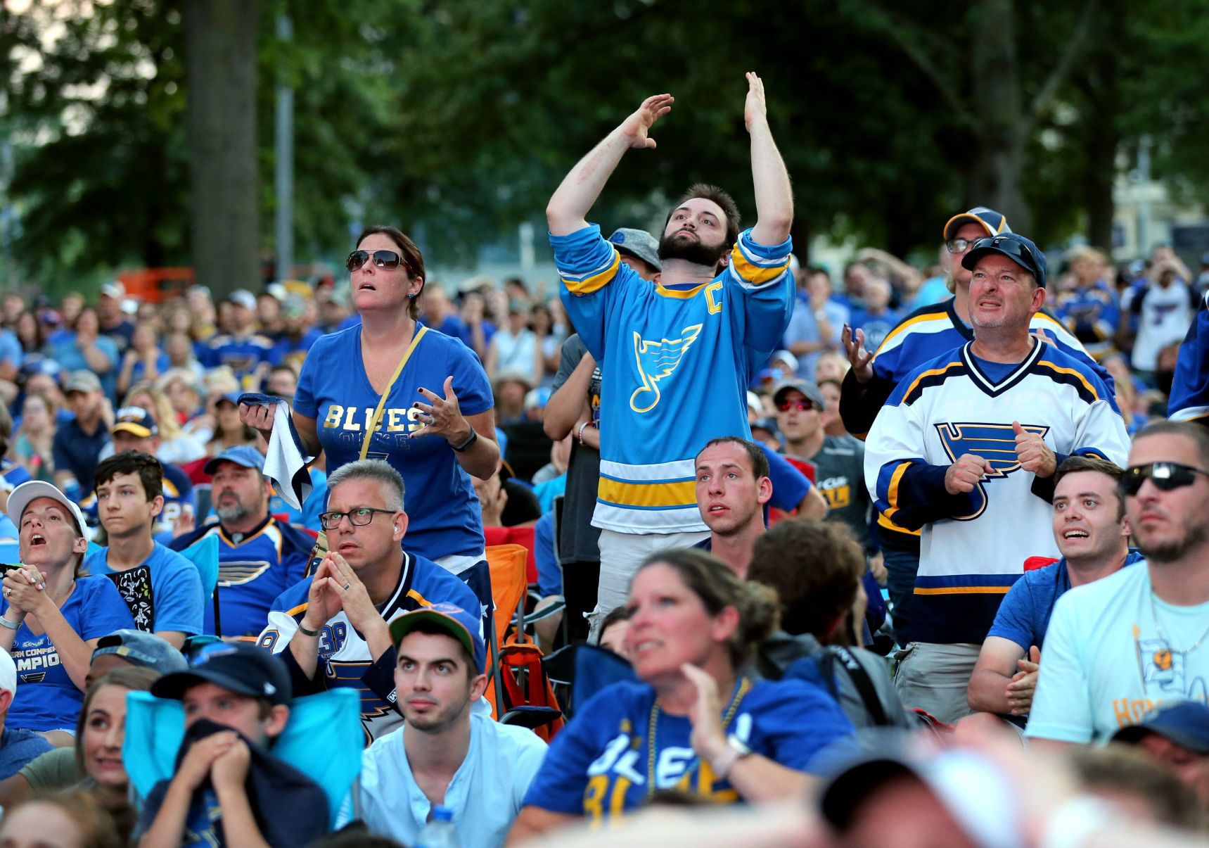St. Louis Blues fans Game 6 watch party